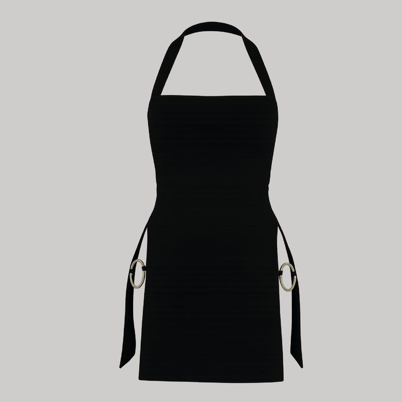 Vestido con aberturas + aro protagonista