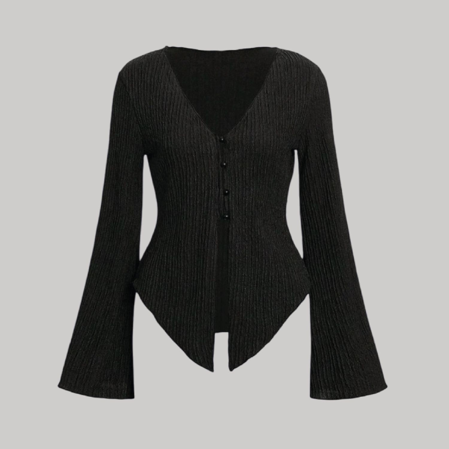 Blusa canalé manga campana