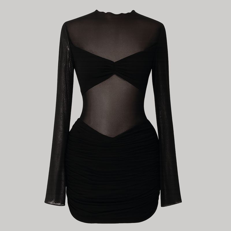 Vestido corto con mesh + forro superior