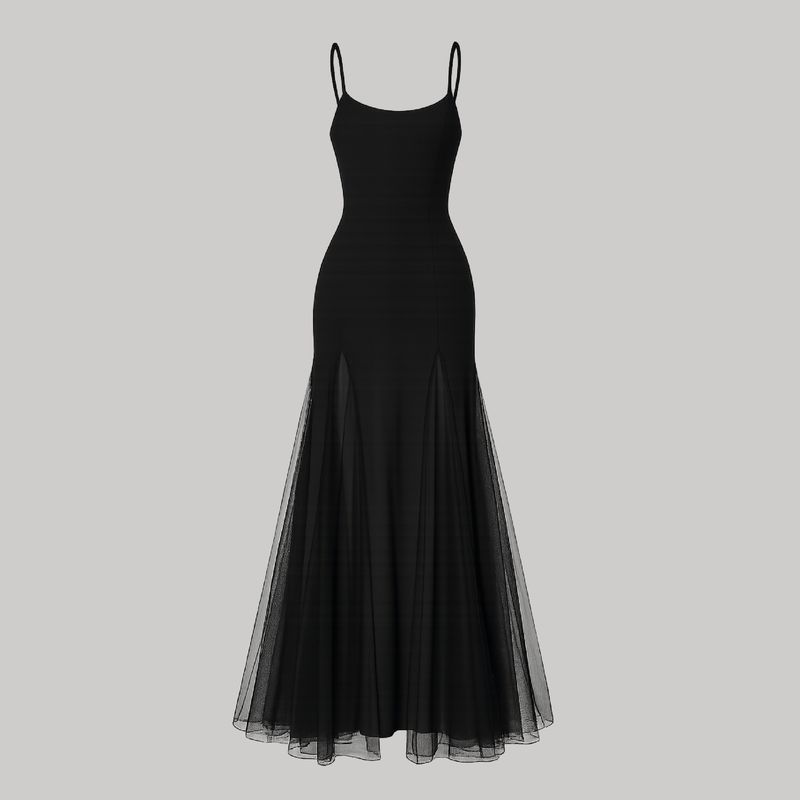 Vestido largo con vuelos – dark classic