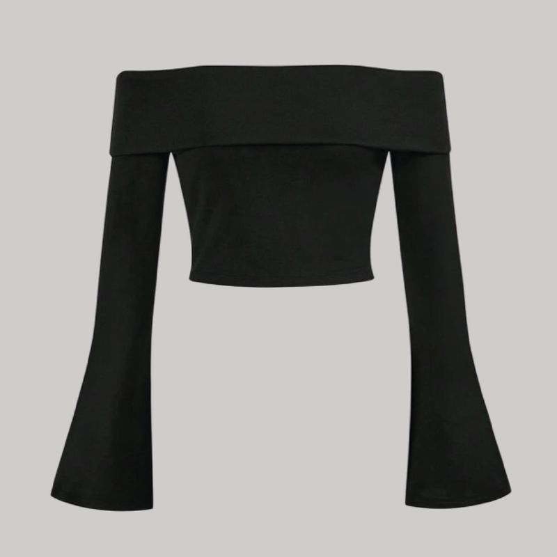 Blusa off-shoulder mangas campana – básico