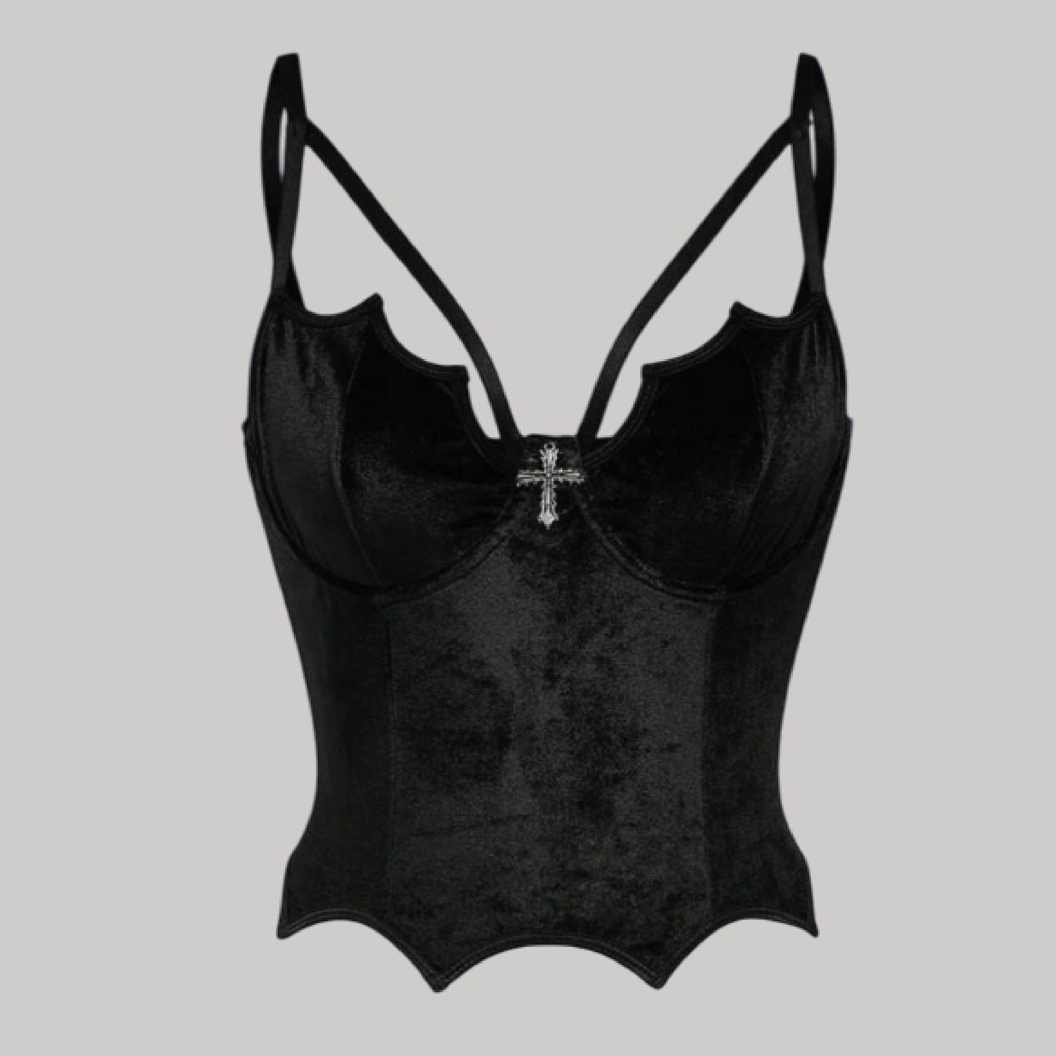Bustier “Bat” velvet + cruz