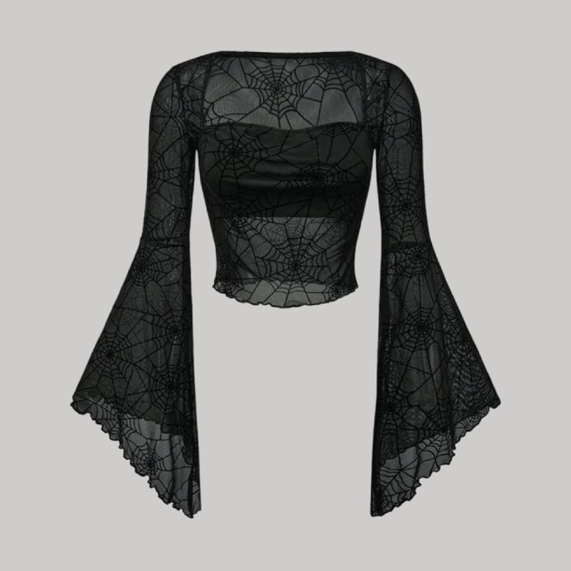 Blusa encaje araña + top interno