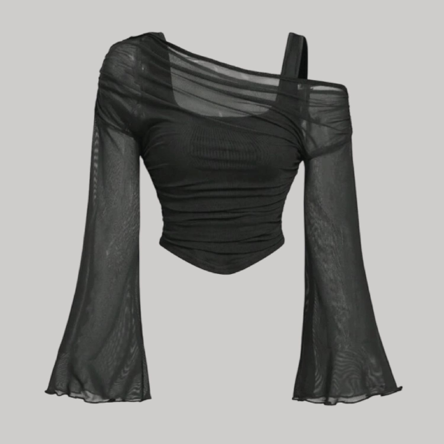 Top con mesh encima + manga campana