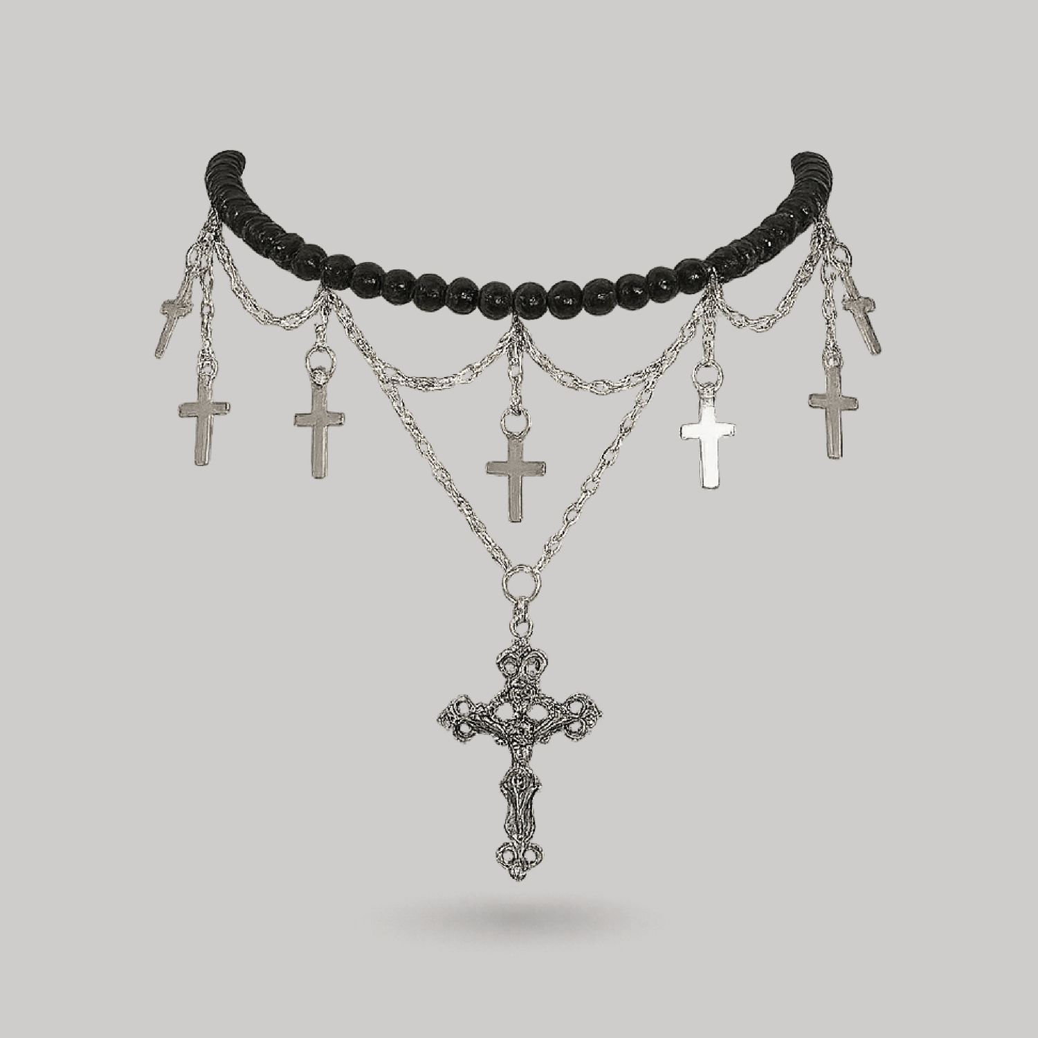 Collar en capas de cruz