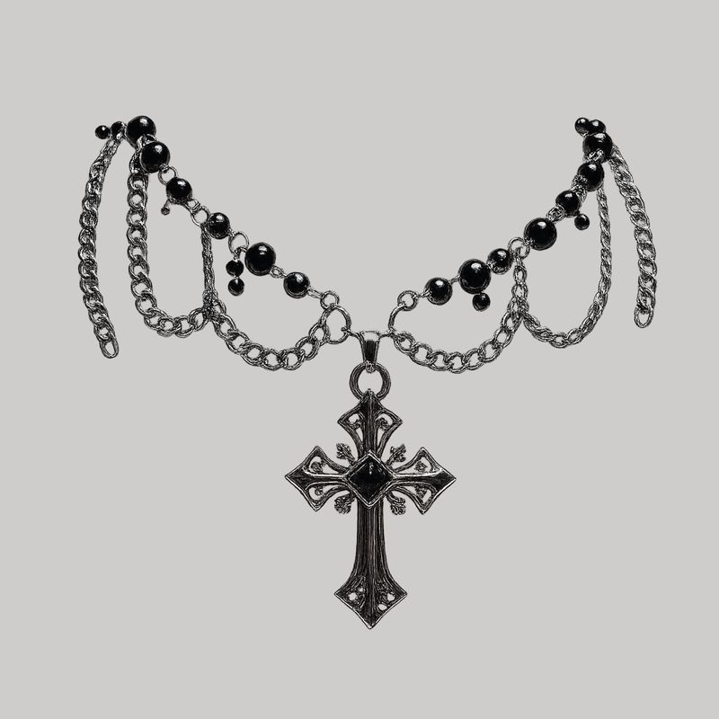 Collar en capas de cruz