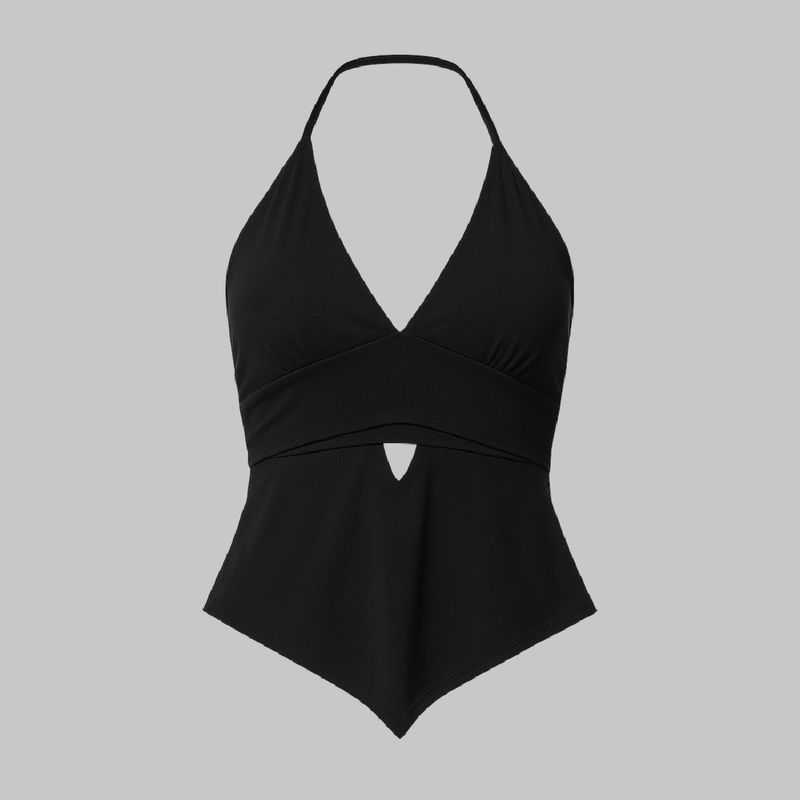 Top backless con abertura en V