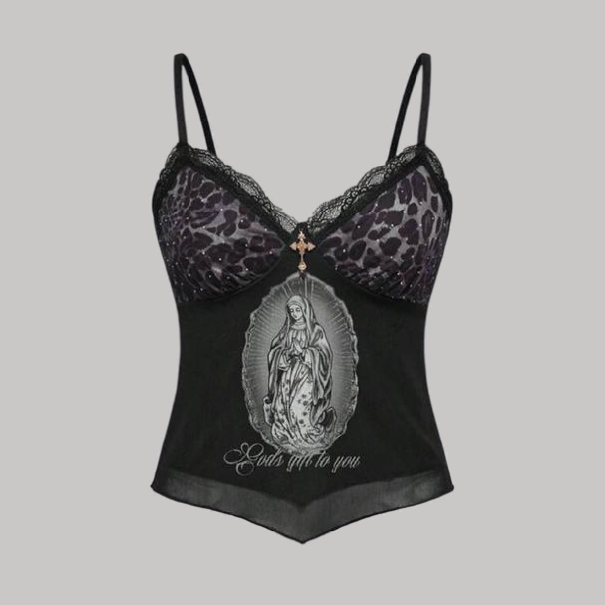 Tee cheetah con cruz