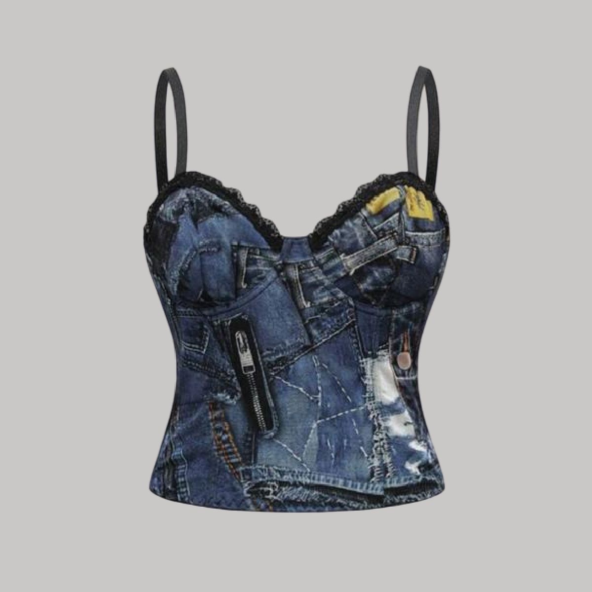 Top tirantes “belt” con encaje