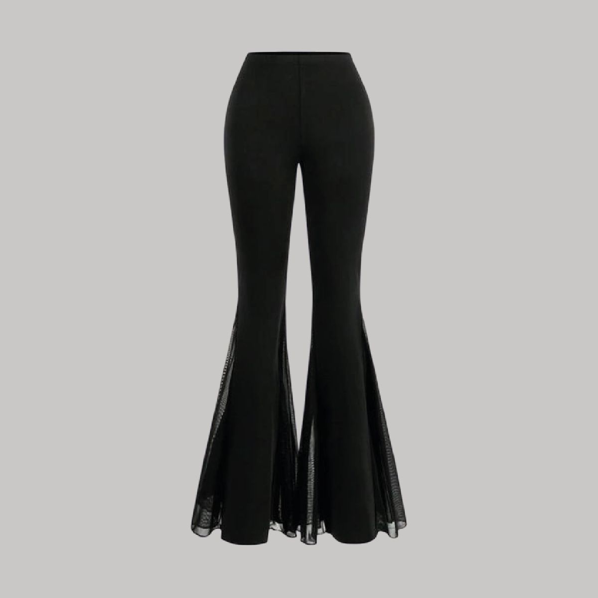 Pantalón acampanado con panel mesh