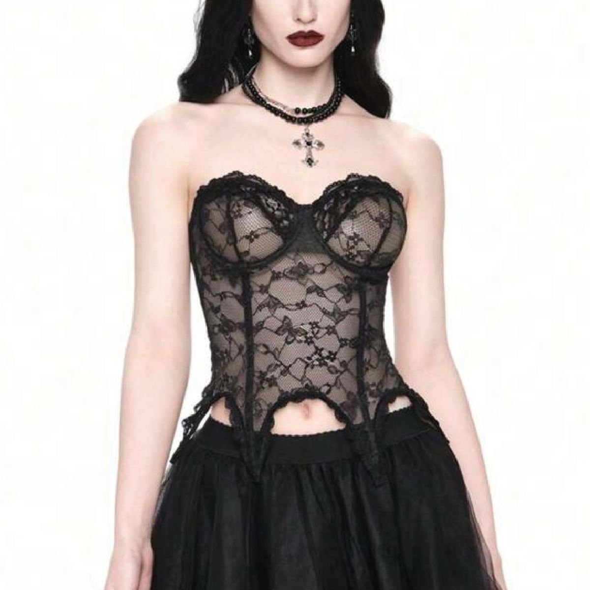 Bustier encaje con varillas