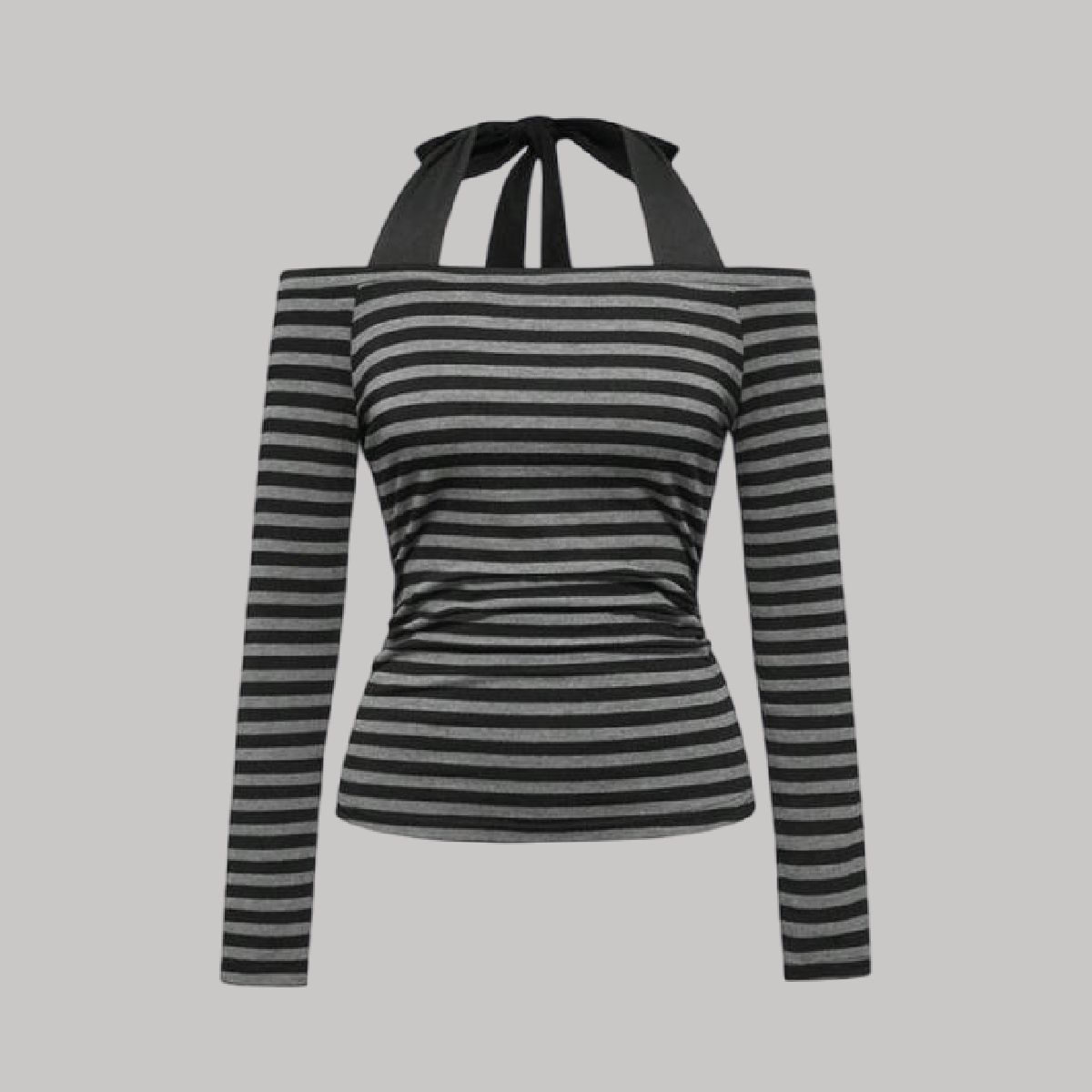 Blusa líneas + cuello ajustable