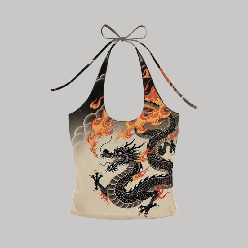 Top cuello ajustable dragón