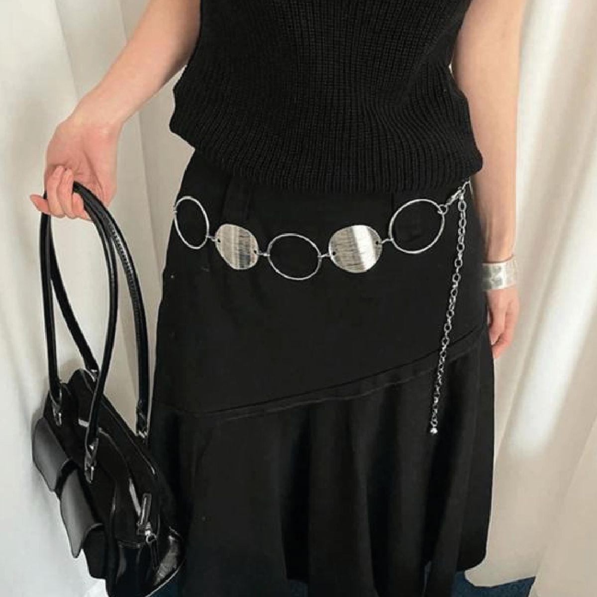 Cinturón círculos metalizado (acero)