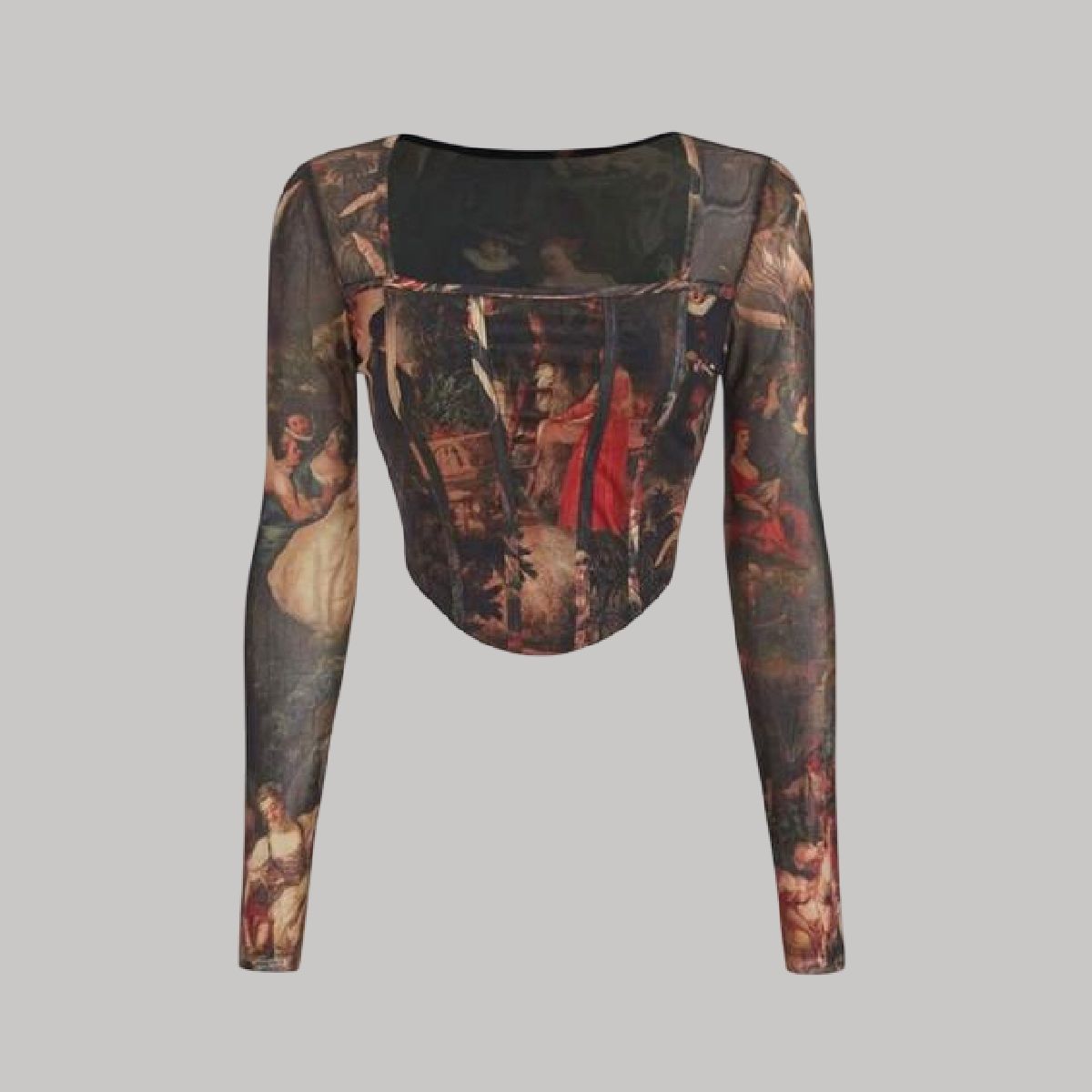 Bustier manga larga hebillas + renacentista