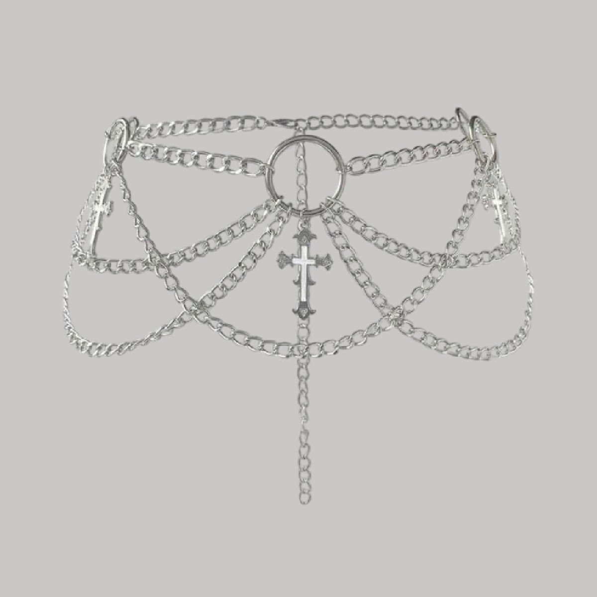 Cinturón cruces estilo cascada (acero)