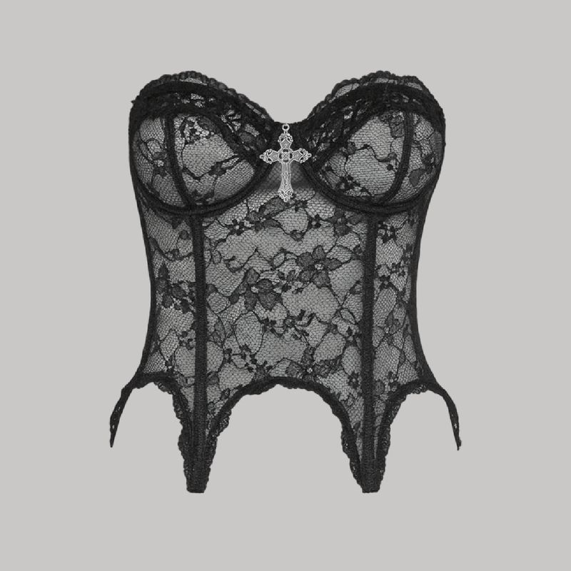 Bustier Encaje Cruz