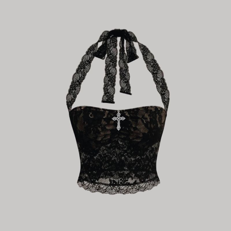 Top Encaje Cruz Ajustable