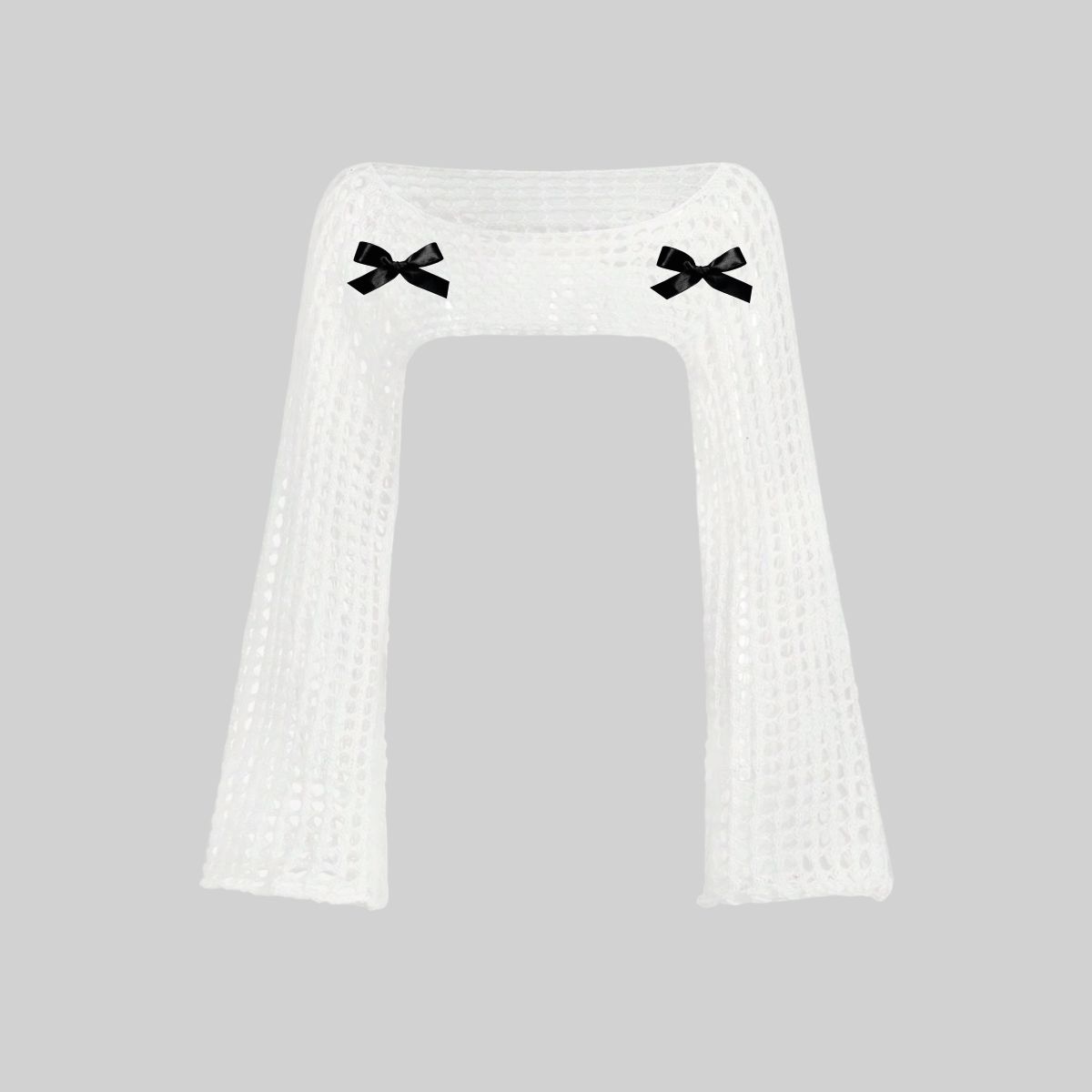 Manguito de lana con moñas negras