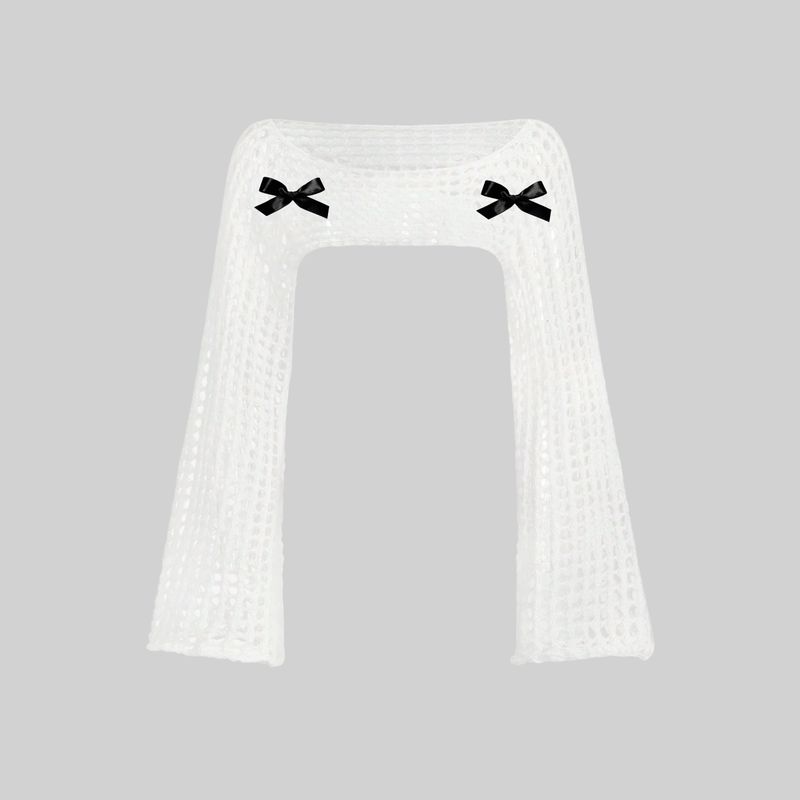 Manguito de lana con moñas negras