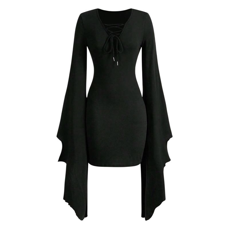 Vestido corto con Mangas campana