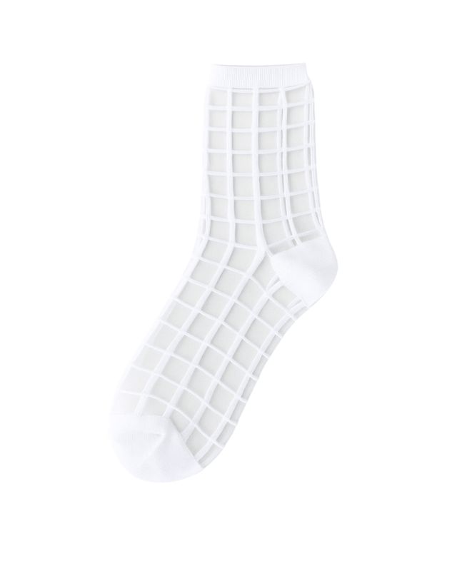 Calcetas con líneas blancas semitransparentes