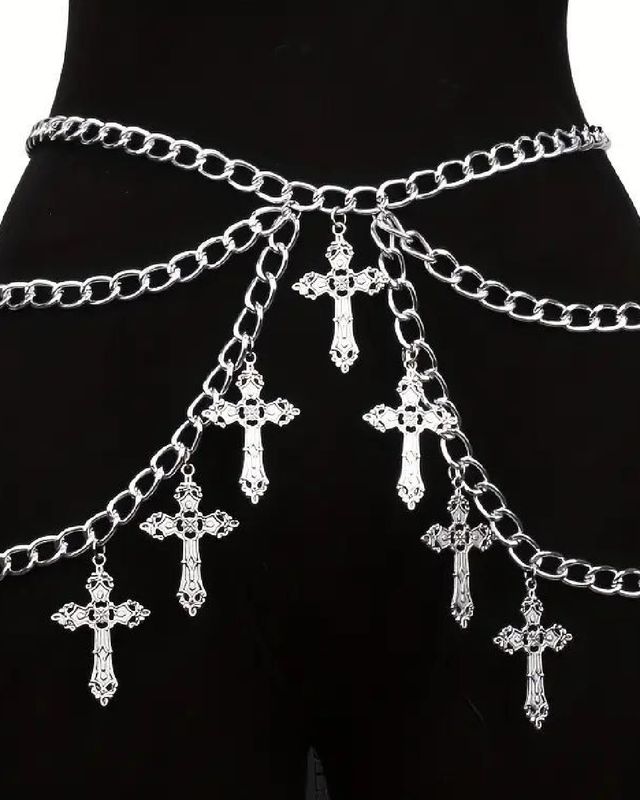 Cadena de cintura en cascada con cruces