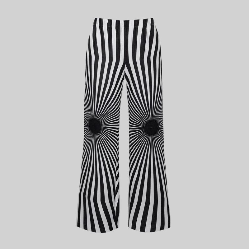 Pantalón de corte campana con diseño en espiral