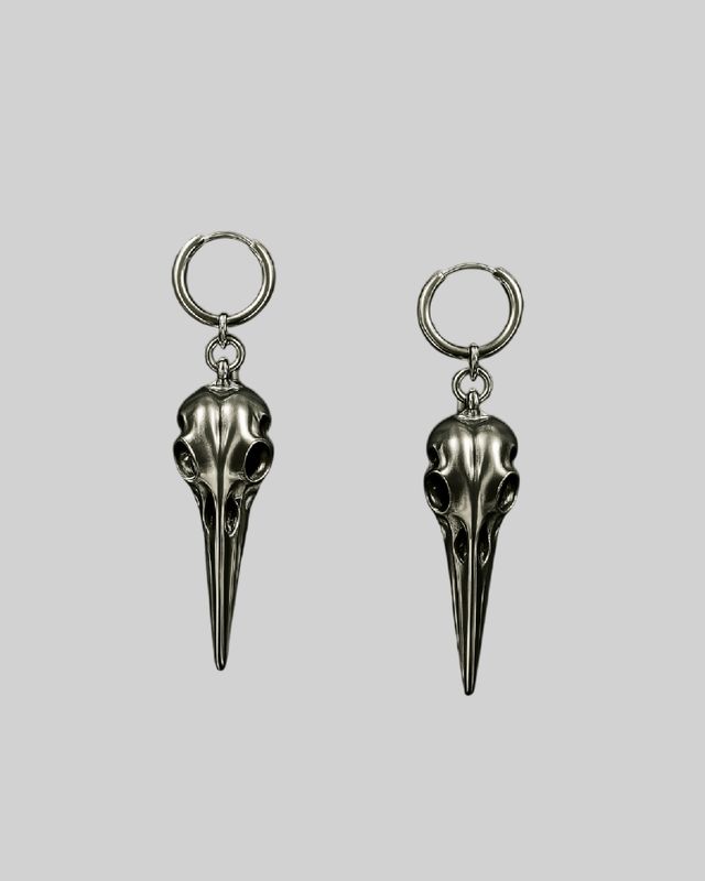 Aretes de calavera de pájaro