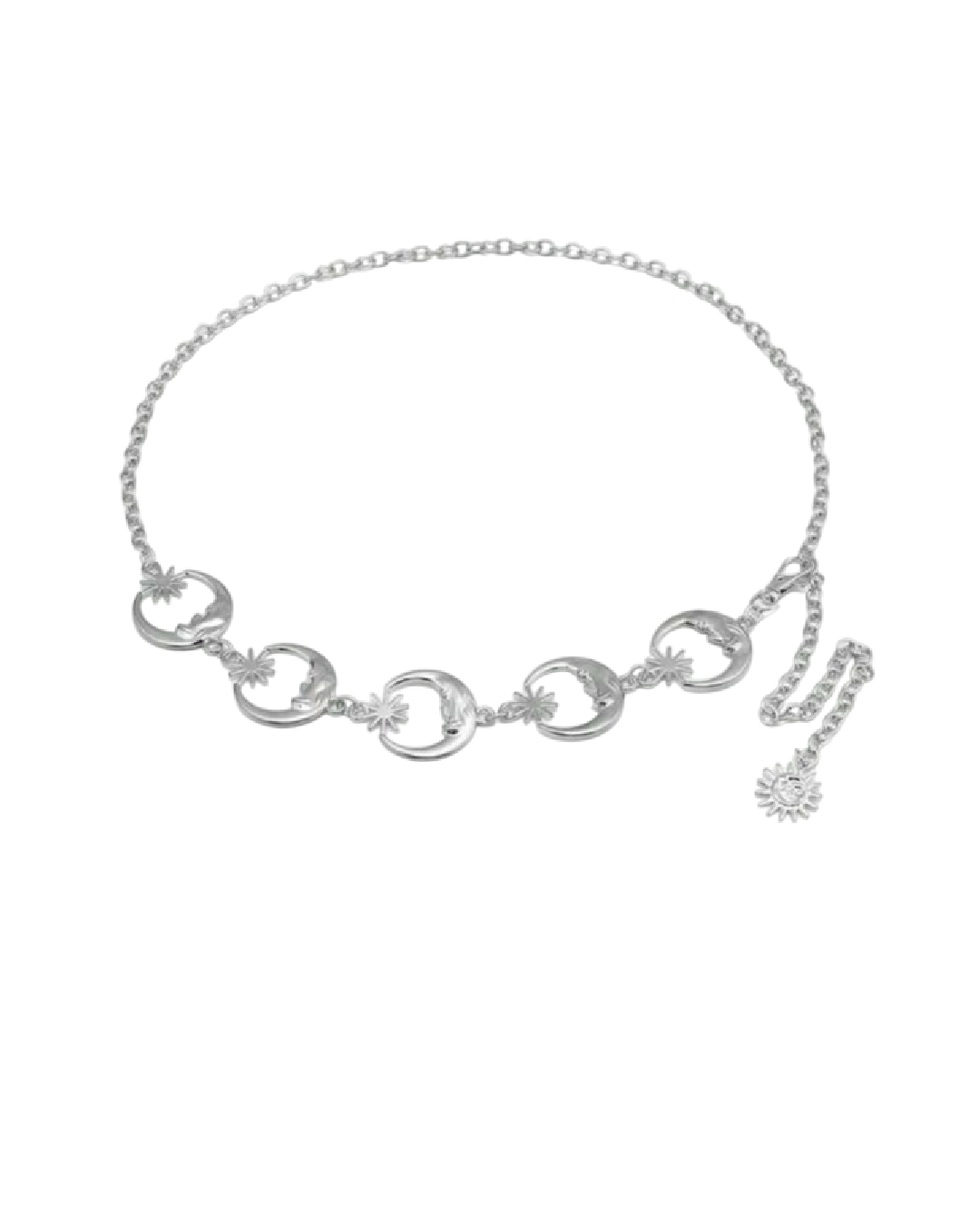 Cadena de cintura con sol y luna