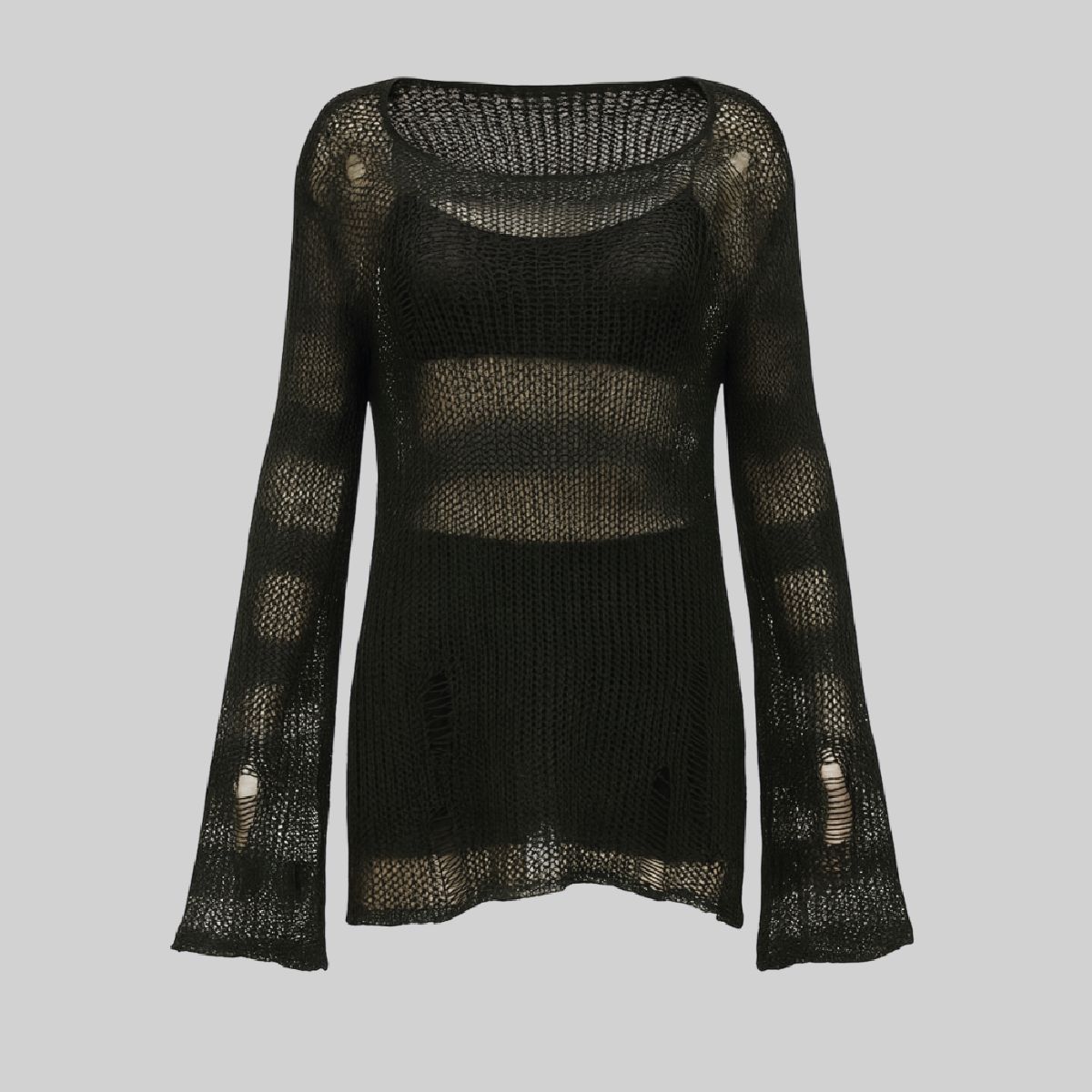 Vestido suéter con hombros caídos