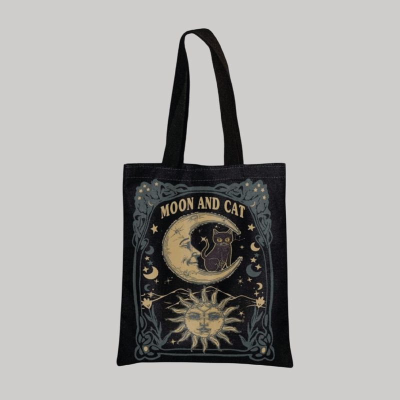 Tote bag luna/sol/gatos