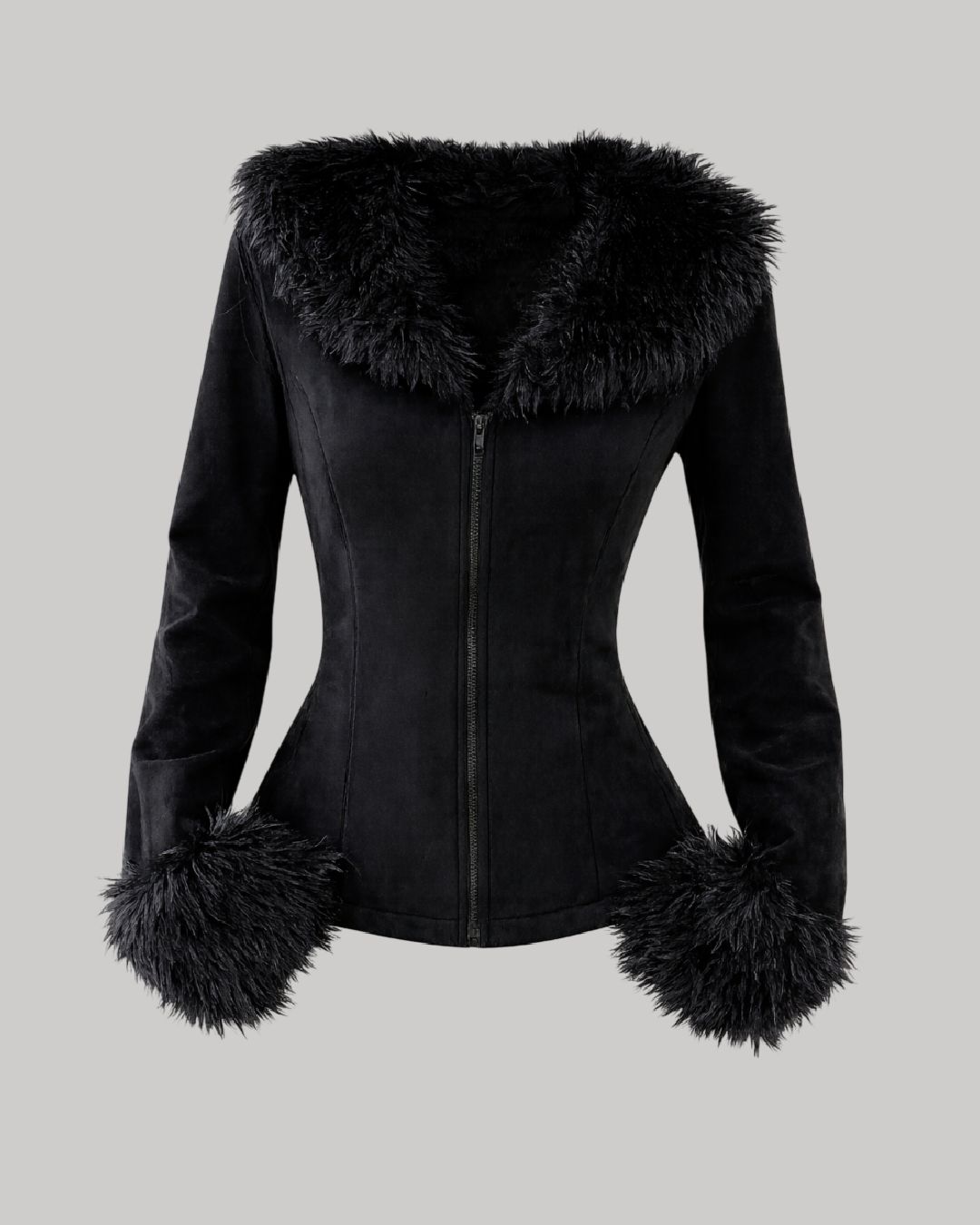 Abrigo “Faux Fur Zip Coat”