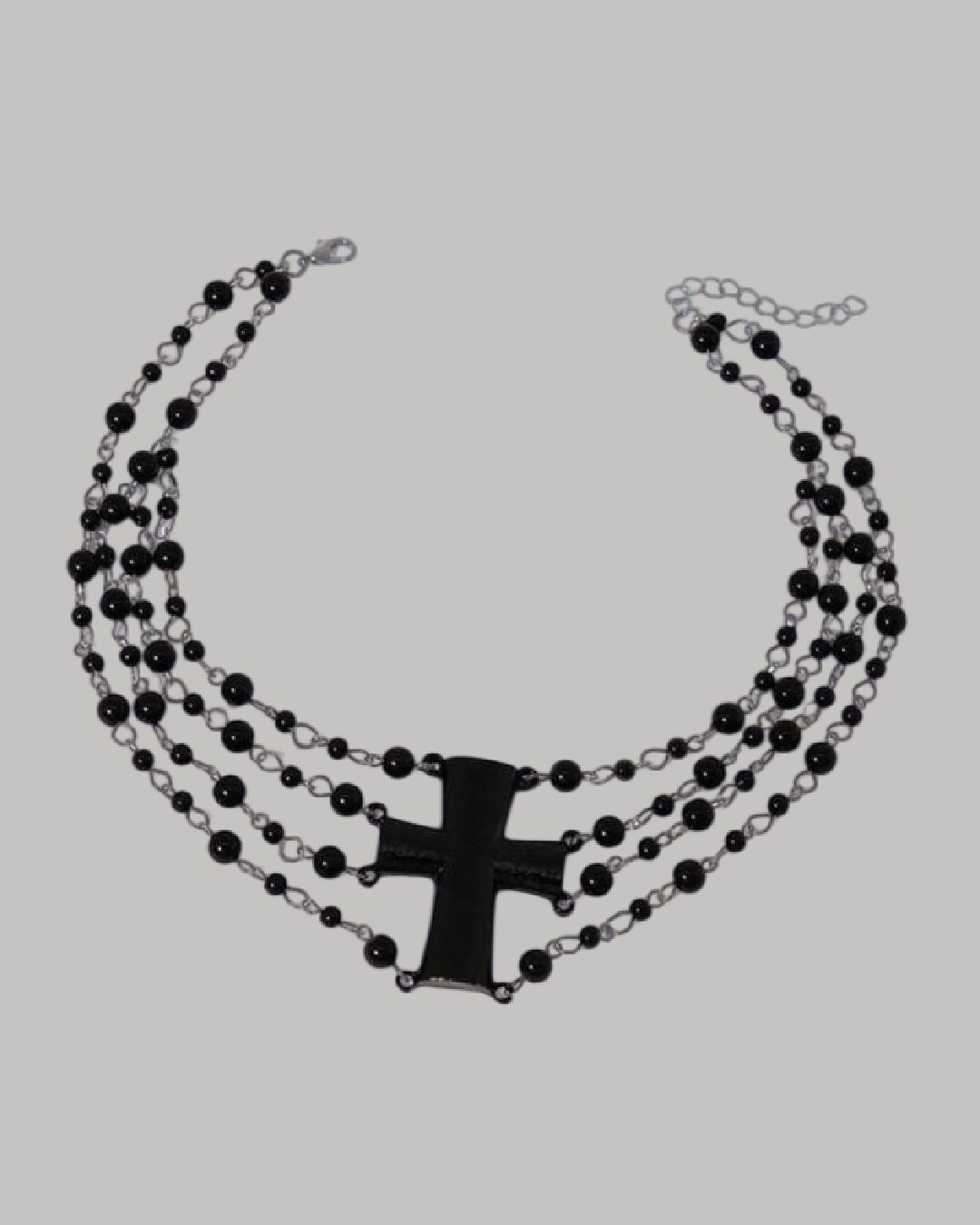 Collar en capas “Black Cross Chain”