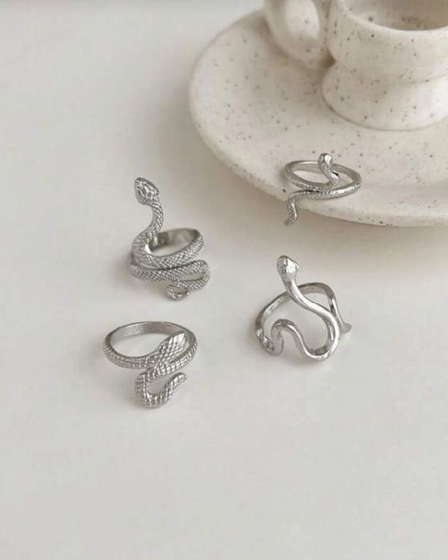 Set de anillos serpiente