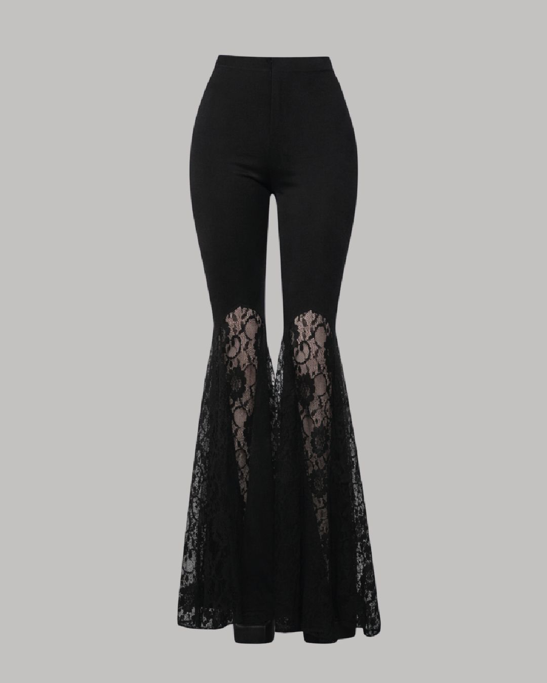 Pantalón flared con encaje