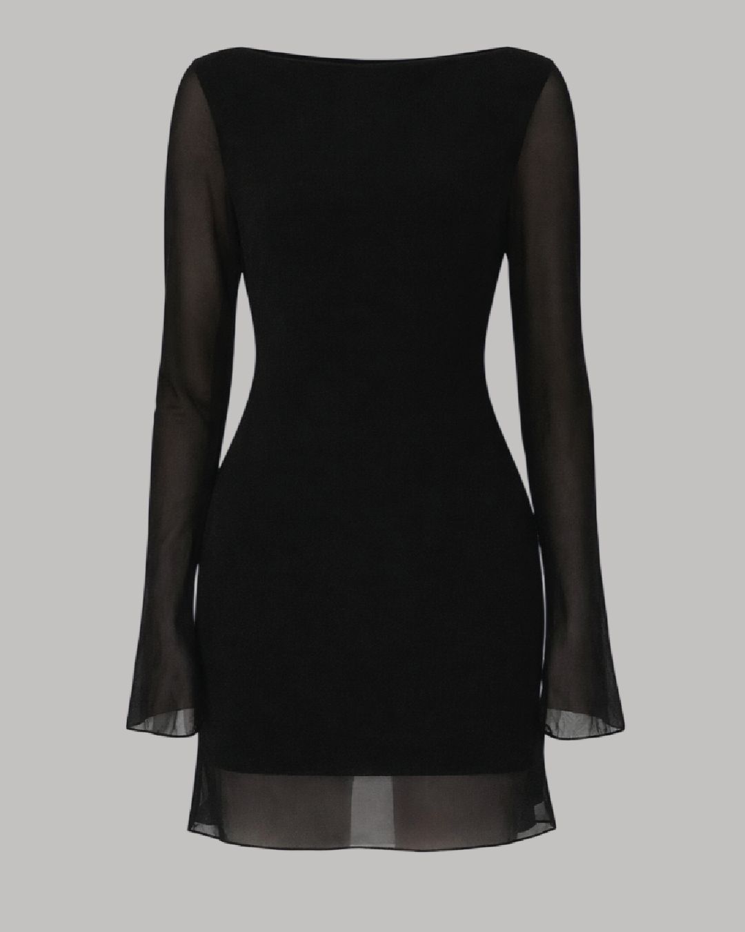 Vestido manga larga espalda abierta