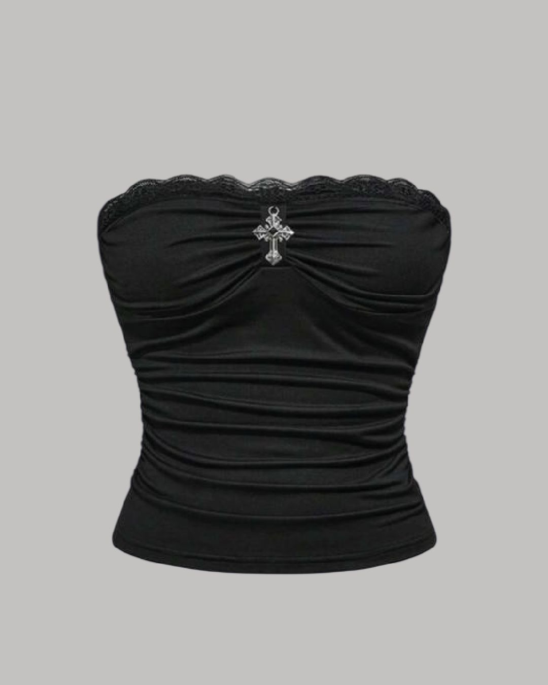 Top tubo con cruz al frente