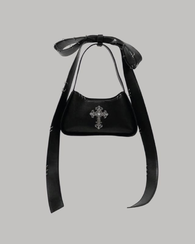 Bolso de hombro cuerina con cruz