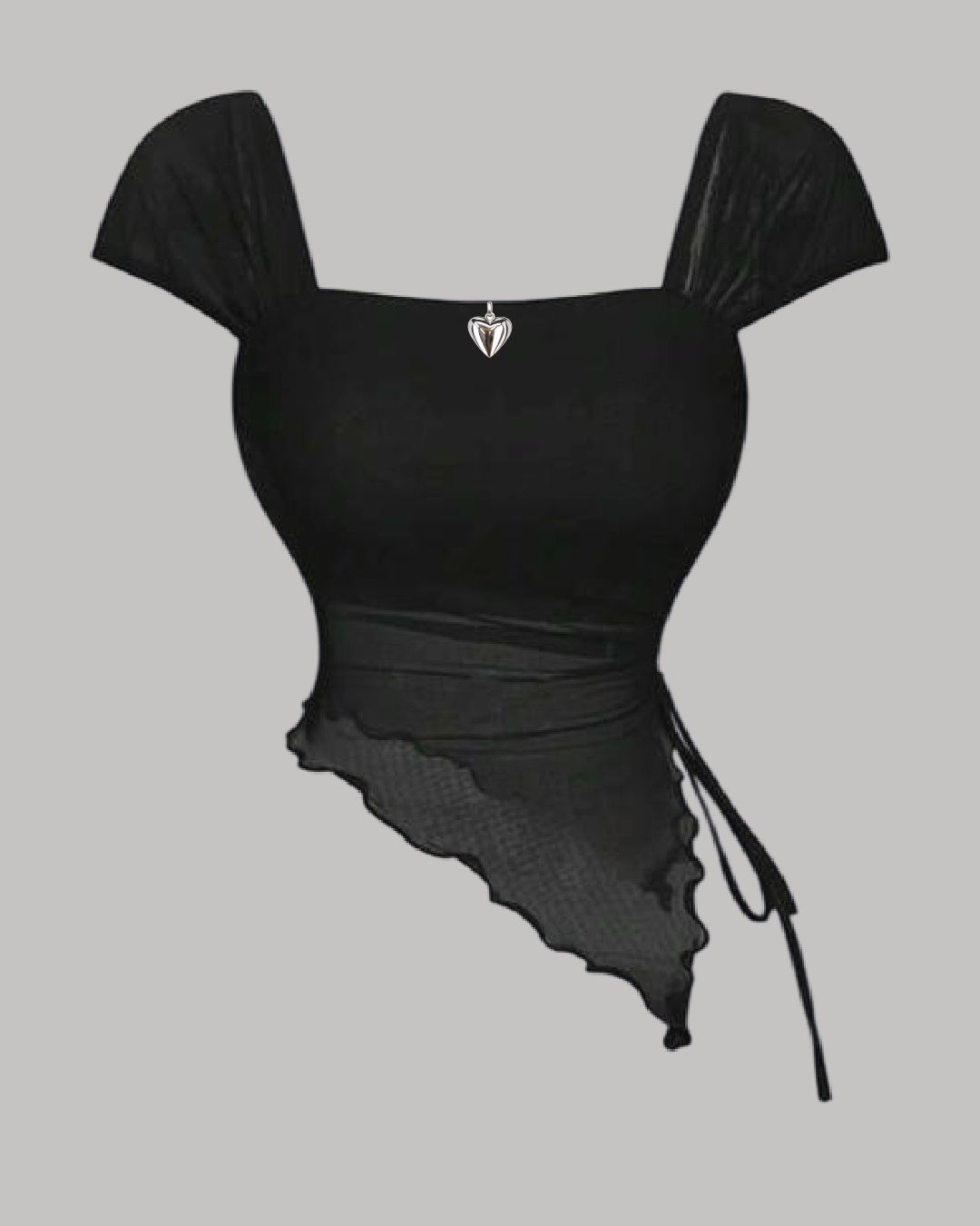 Blusa mangas princesa + dije corazón