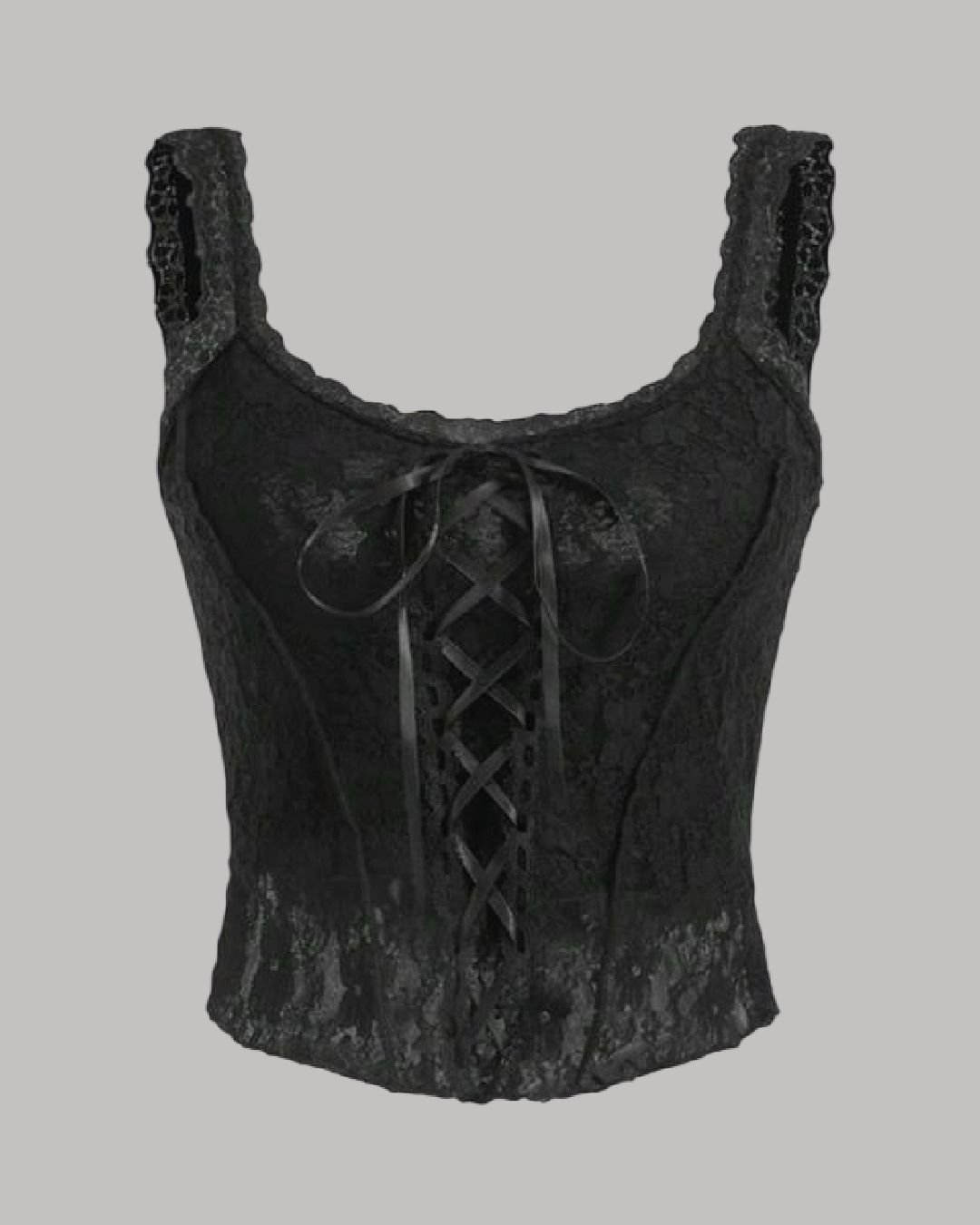 Top tirantes encaje + diseño al frente