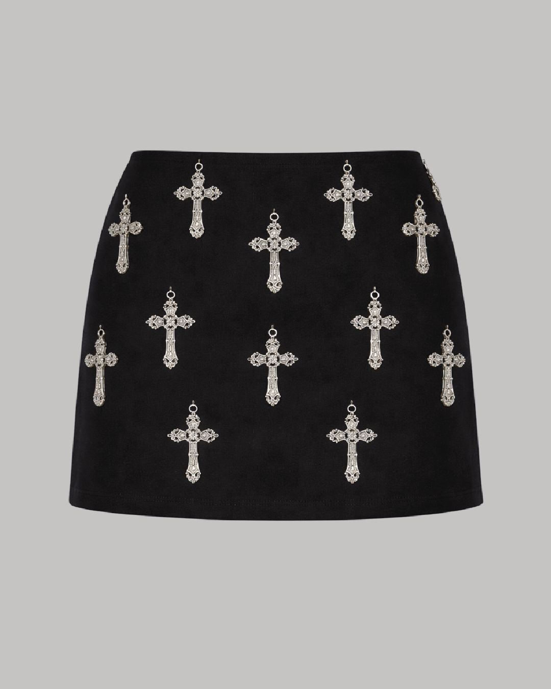 Mini falda negra con cruces
