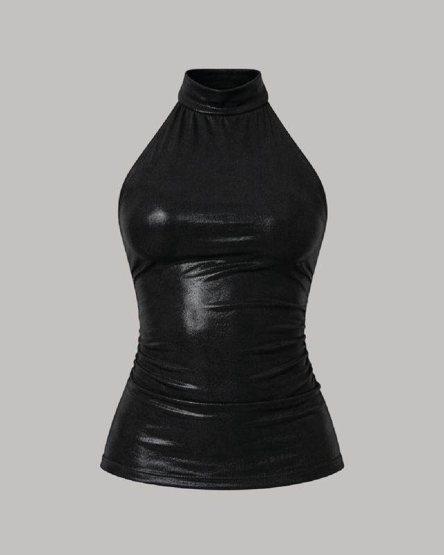Top estilo látex cuello alto