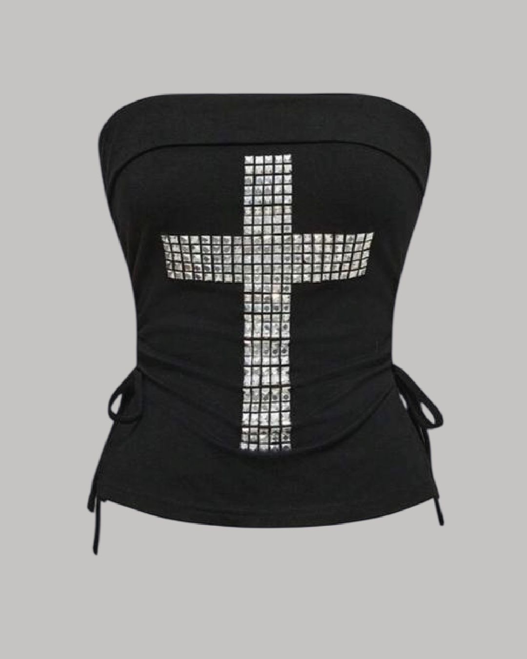 Top tubo con diseño de cruz