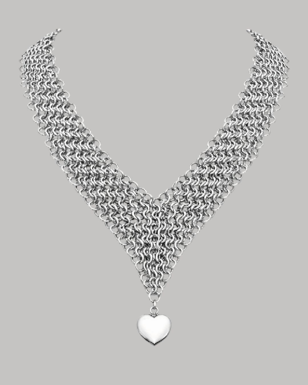 ​Collar chainmail con dije de corazón