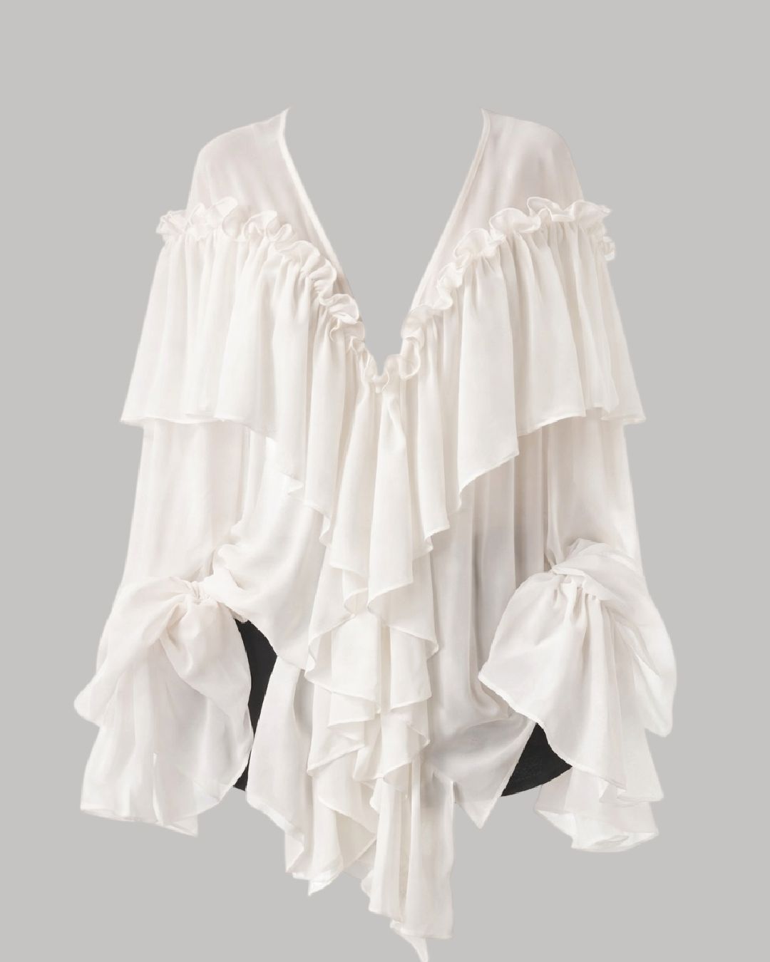 Blusa manga larga con vuelos