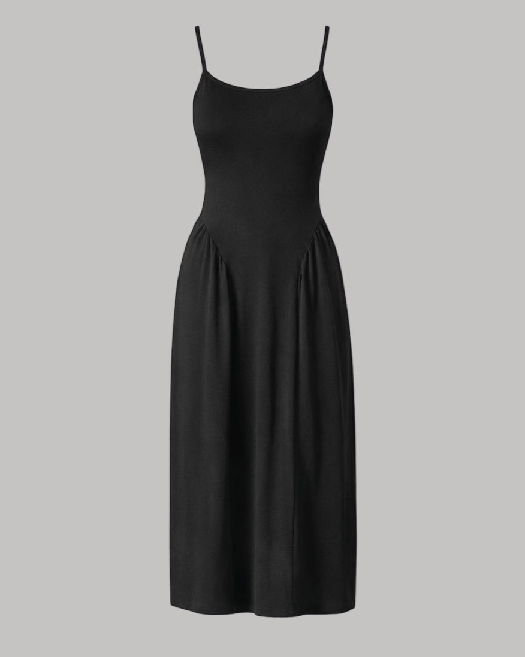 Vestido largo con bolsas a los costados