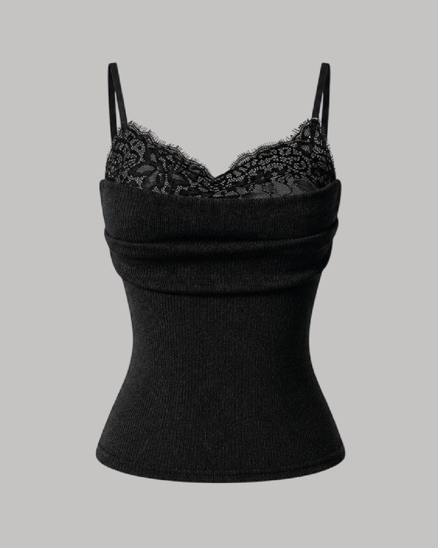 Blusa efecto dos en uno con encaje
