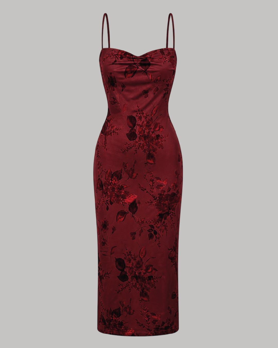 Vestido largo floral con cruce trasero