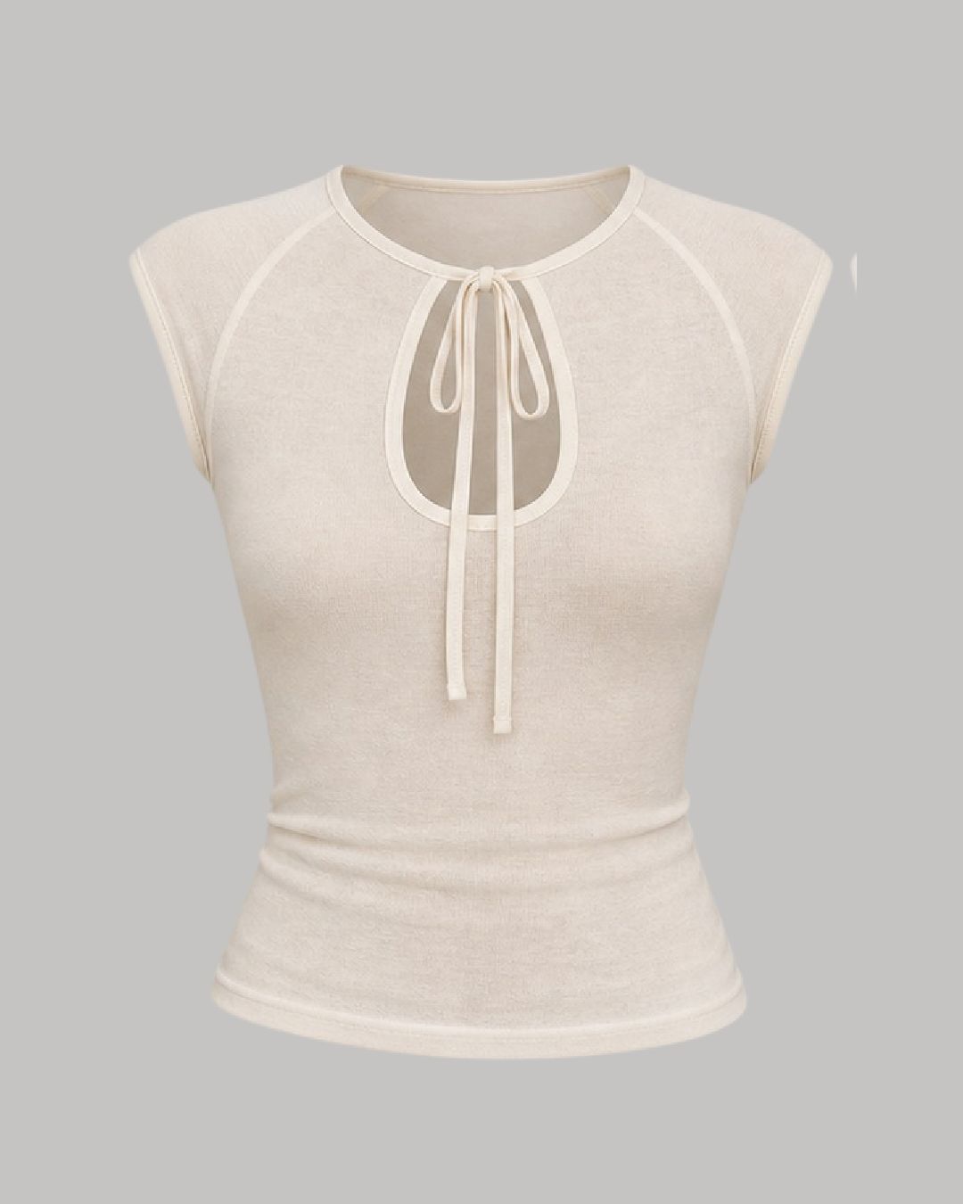Blusa con cuello y lazo delantero